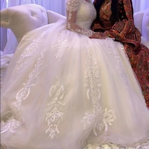 Beautiful ivory white wedding dress hand made